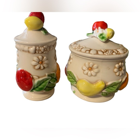 Vintage Fred Roberts Ceramic Fruit Jar Kitchen Canister and Shaker made in Japan - Picture 2 of 10